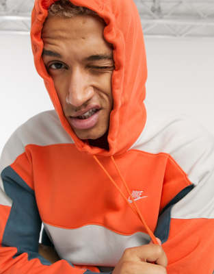 nike club colour block overhead hoodie