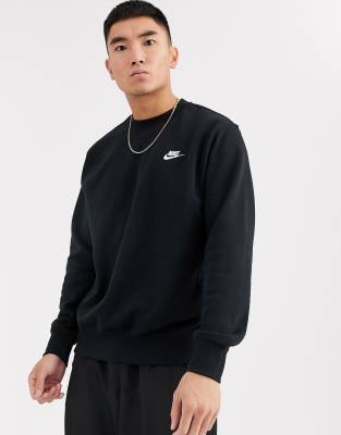 nike club crew sweatshirt black