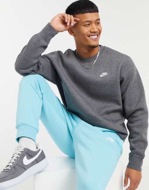 Nike grey crew neck best sale