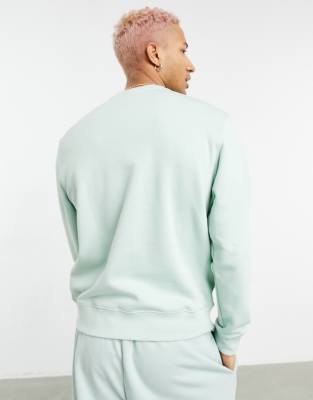 nike club crew neck sweat in dusty green