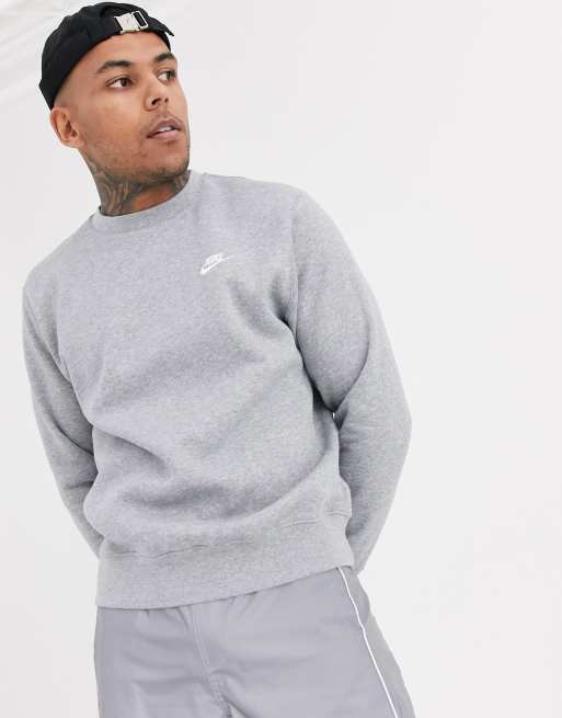 Nike gray club 2025 crew neck sweatshirt