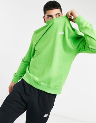 nike club crew neck sweat in stone