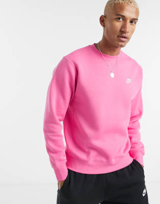 nike club sweatshirt pink