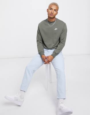 Nike Club crew neck sweat in khaki | ASOS