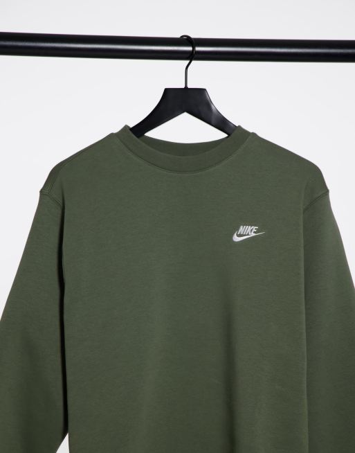 Nike Club crew neck sweat in khaki ASOS