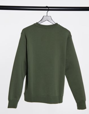 nike club crew neck sweat in khaki