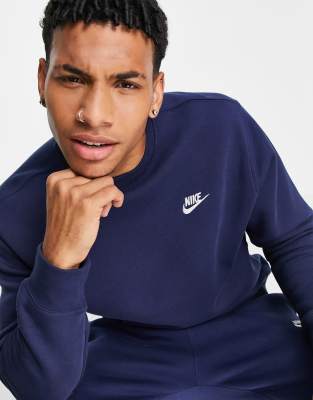 Nike Club crew neck sweat in navy | ASOS