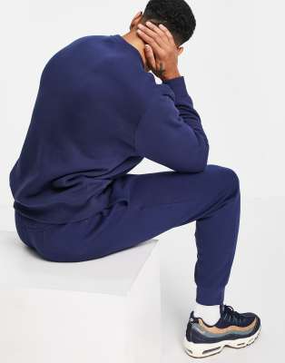 nike club crew neck sweat in navy