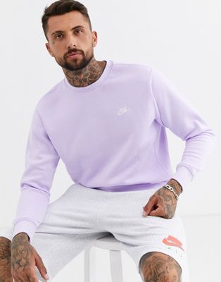 nike club sweatshirt lilac