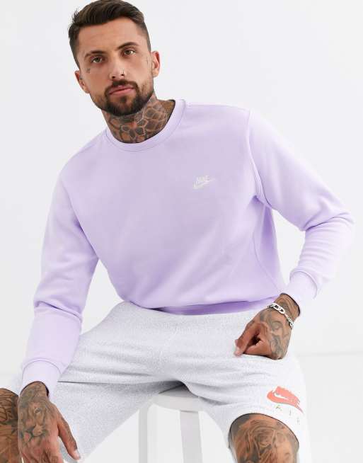 Nike Club crew neck sweat in pale purple ASOS