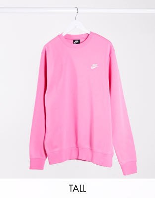 nike club crew sweatshirt pink