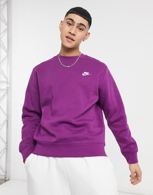 Nike Club crew neck sweat in purple ASOS