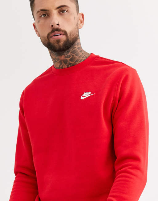 nike club sweatshirt red