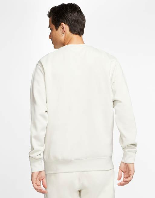 Nike club crew neck sweat in stone new arrivals