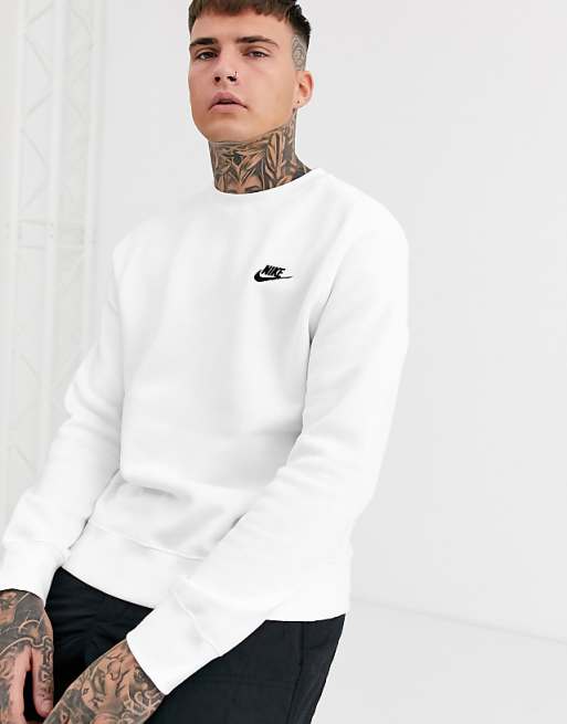 nike white crew neck sweater