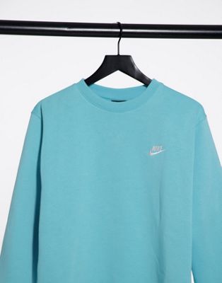 Nike Club crew neck sweatshirt in aqua 