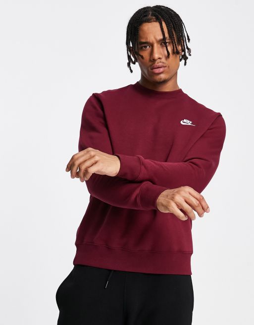 Nike Club crew neck sweatshirt in beetroot