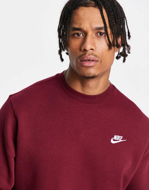 Nike Club crew neck sweatshirt in beetroot