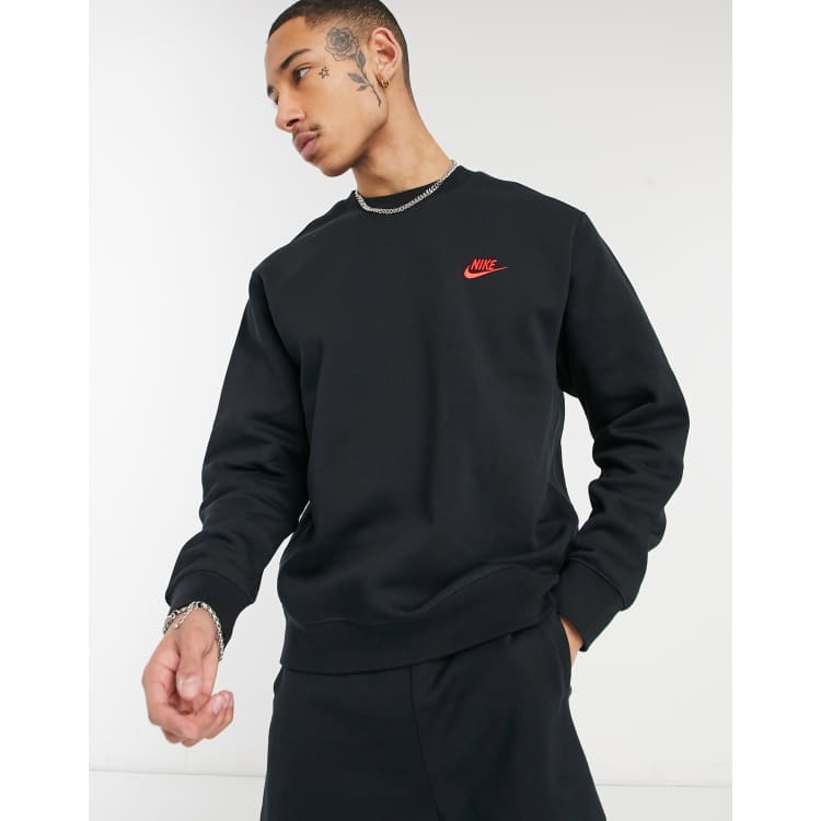 Black nike store jumper red tick