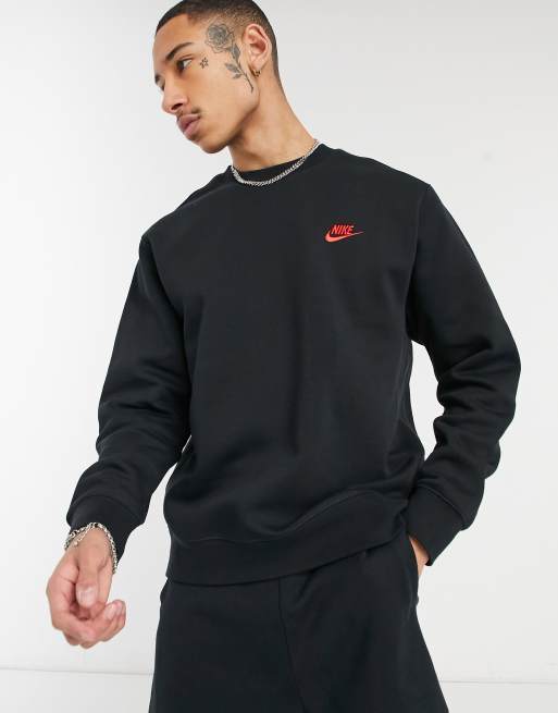 Black crew 2025 neck sweater nike