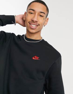 Nike Club crew neck sweatshirt in black 