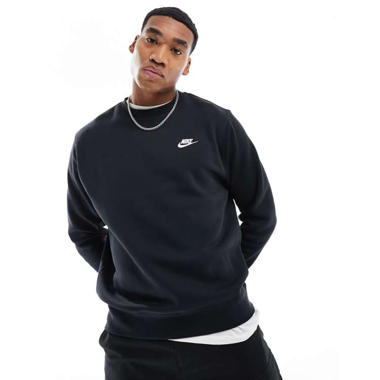 black nike club crew sweatshirt
