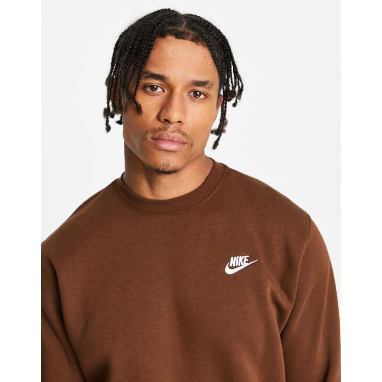 Nike Club crew neck sweatshirt in cacao wow | ASOS