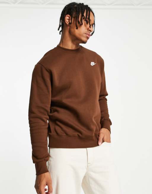 Nike Club crew neck sweatshirt in cacao wow | ASOS