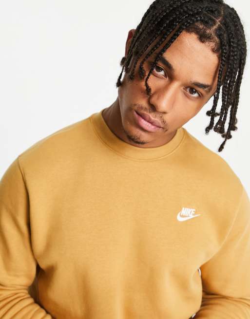 slikken gelei Ontdooien, ontdooien, vorst ontdooien Nike Club crew neck sweatshirt in elemental gold | ASOS