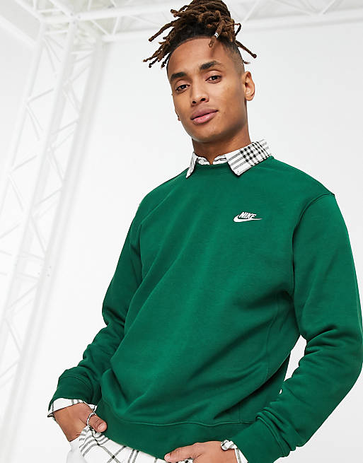 Nike Club crew neck sweatshirt in gorge green | ASOS