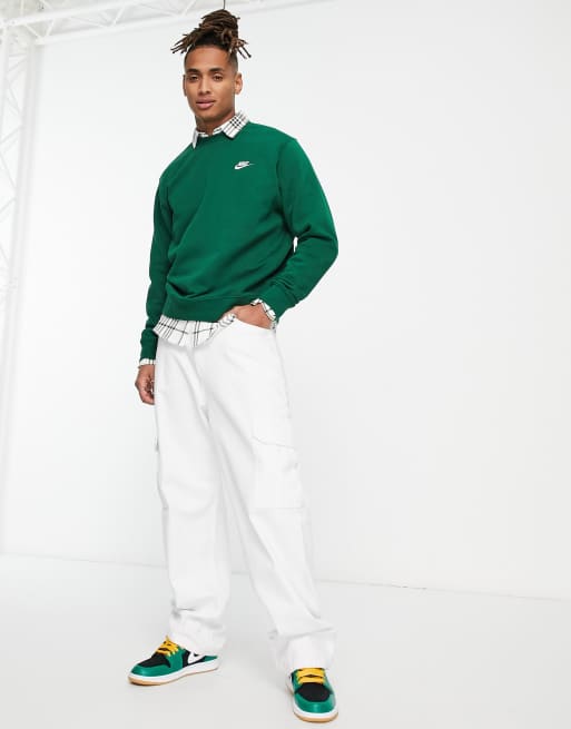 Flugge スウェット　トレーナー　green Nike Club crew neck sweatshirt in gorge green | ASOS
