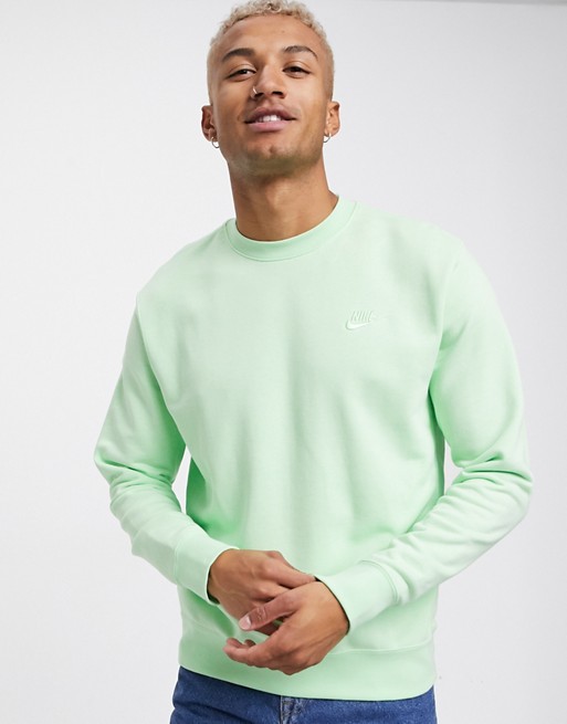 Nike Club crew neck sweatshirt in green | ASOS
