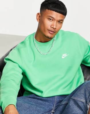 Nike Club crew neck sweatshirt in green ASOS