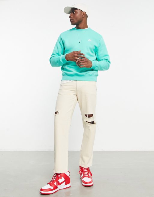 Nike Club crew neck sweatshirt in light menta ASOS