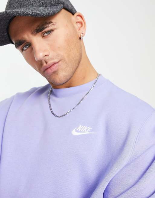 Nike Club crew neck sweatshirt in light thistle