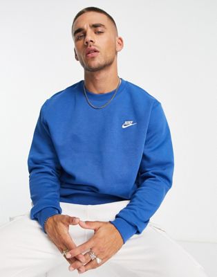 Nike Club crew neck sweatshirt in marina blue | ASOS