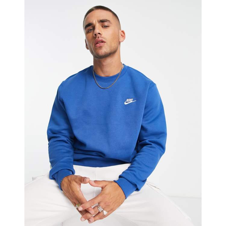 Nike Club crew neck sweatshirt in marina blue ASOS