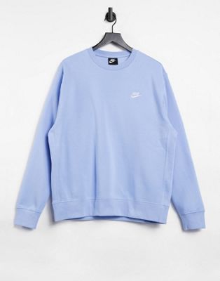 Nike Club Crew Neck Sweatshirt In Pale Blue-blues