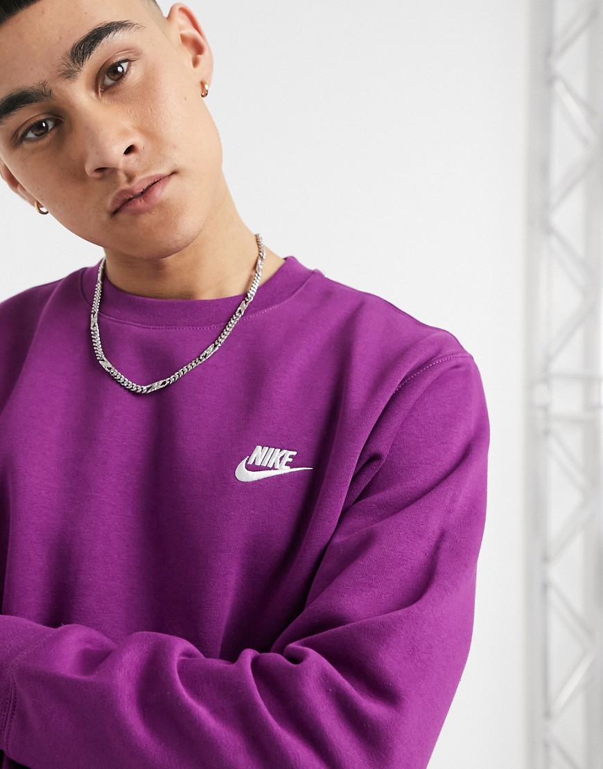 Nike Club crew neck sweatshirt in purple