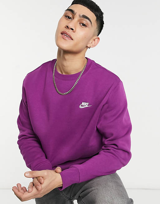 Nike Club crew neck sweatshirt in purple | ASOS