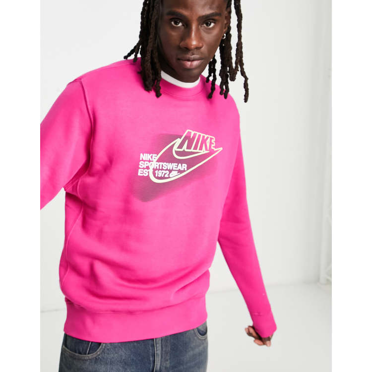 Pink nike crew neck on sale