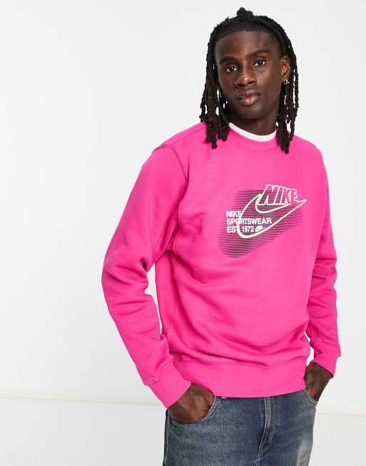 Nike club crewneck sweatshirt cheap in pink