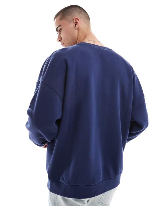 Nike Club crew sweatshirt in navy ASOS