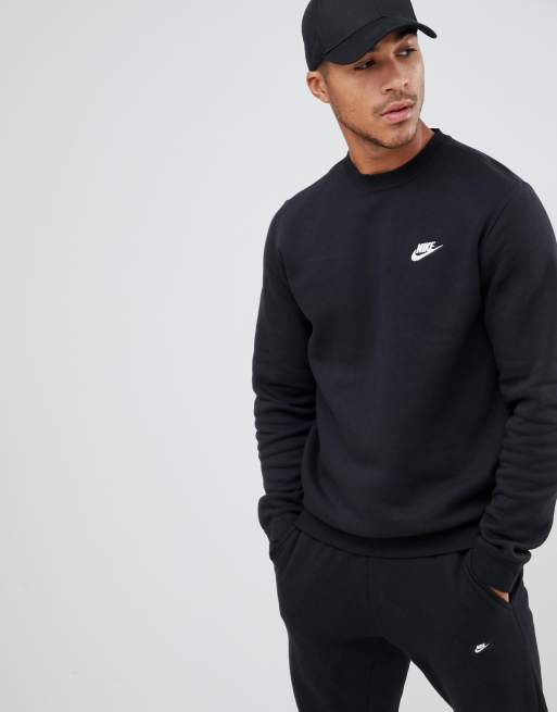 Nike club black shop crew neck sweatshirt