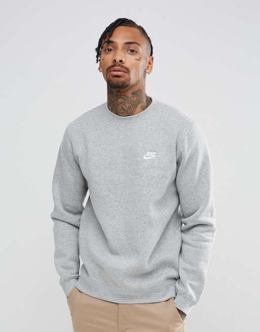 especificación Clan tener Nike Club crewneck sweatshirt in gray heather | ASOS