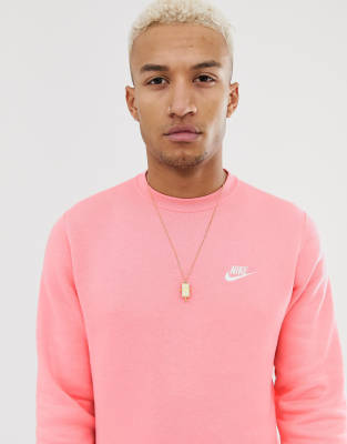 nike club sweatshirt pink