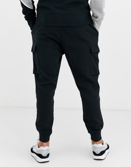 Nike Club cuffed cargo joggers in black