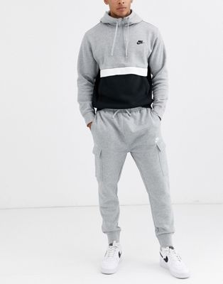 Nike Club cuffed cargo joggers in grey 