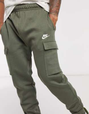 nike club cuffed cargo joggers in khaki