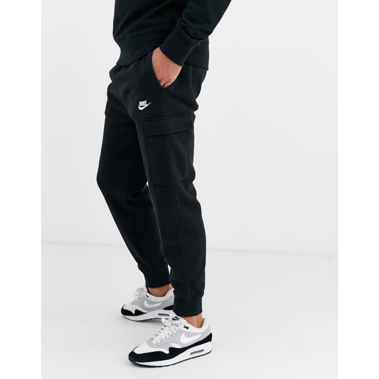 Nike Club cuffed cargo sweatpants in black - BLACK | ASOS